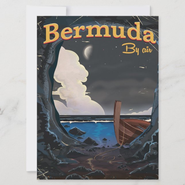Poster de viagens vintage das Bermudas (Frente)