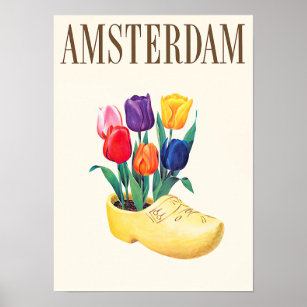 Poster de viagens vintage de Amsterdam Holland