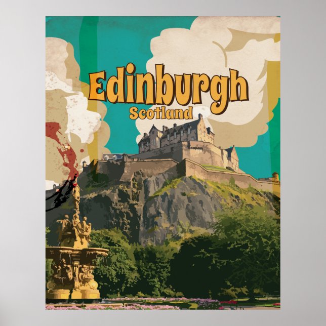 Poster de Viagens vintage de Edimburgo (Frente)
