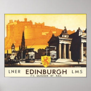 Poster de Viagens vintage de Edimburgo