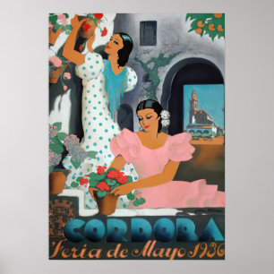 Poster de Viagens vintage de Espanha de Córdoba