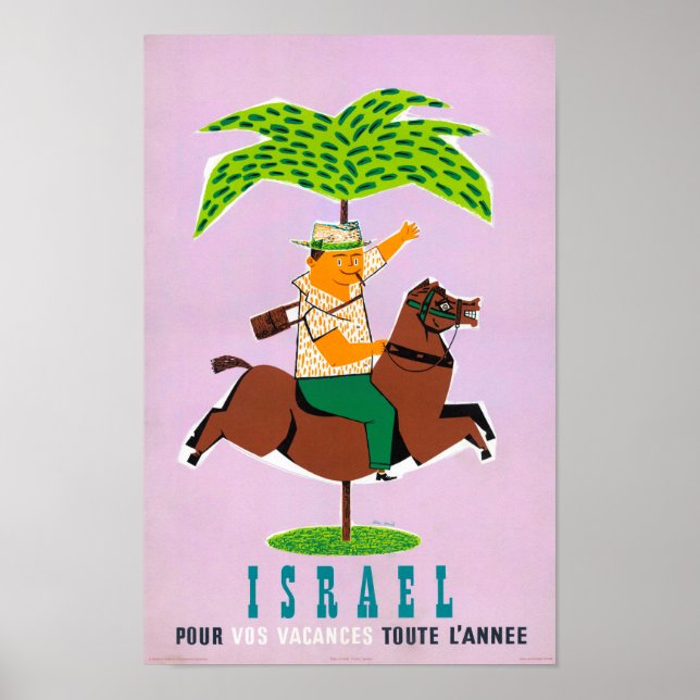 Poster de Viagens vintage de Israel restaurado (Frente)