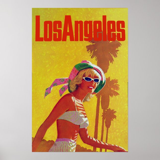 Poster de viagens vintage de Los Angeles (Frente)