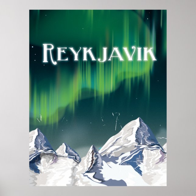 Poster de Viagens vintage de Reykjavik (Frente)
