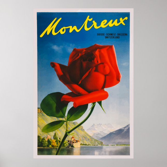 Poster de Viagens vintage de Suiça de Montreal (Frente)