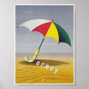 Poster de Viagens vintage do Canal de Jersey
