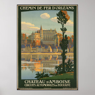 Poster de viagens vintage do Chateau d'Amboise