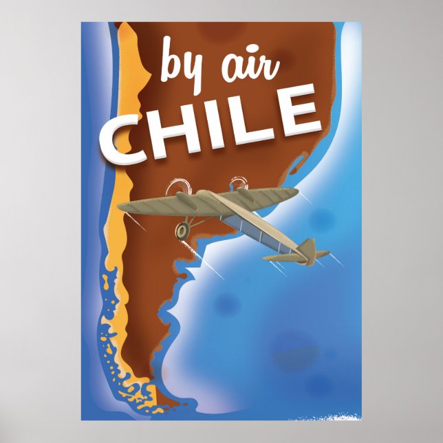 Poster de Viagens vintage do Chile (Frente)