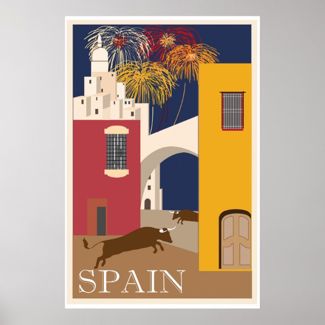 Poster de Viagens vintage do Festival de Espanhas  (Frente)