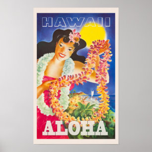 Poster de Viagens vintage do Havaí