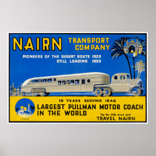 Poster de Viagens vintage do Iraque Nairn Restaura