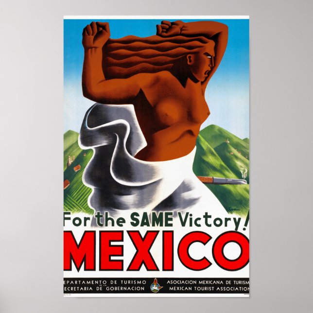 Poster de Viagens vintage do México restaurado (Frente)