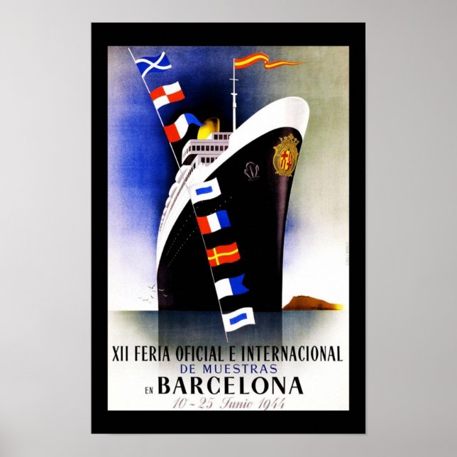 Poster de viagens Vintage Espanha Barcelona (Frente)