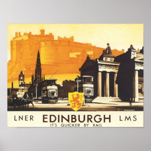 Poster de Viagens vintage fina LNER do Edimburgo