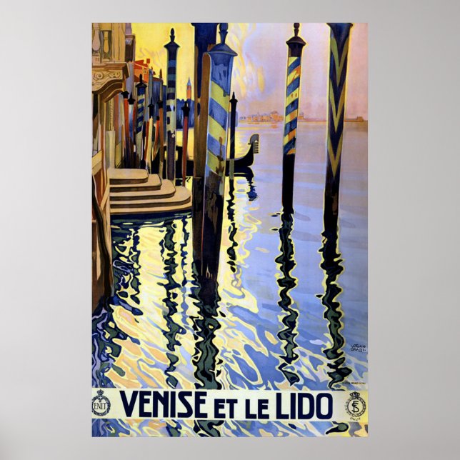 Poster de viagens Vintage Grand Canal Venice Itáli (Frente)