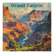 Poster de viagens Vintage Grand Canyon