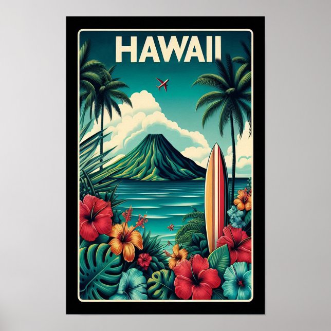 Poster de viagens Vintage Hawaii (Frente)