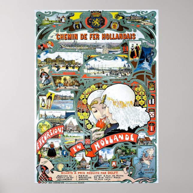 Poster de viagens Vintage Holland (Frente)