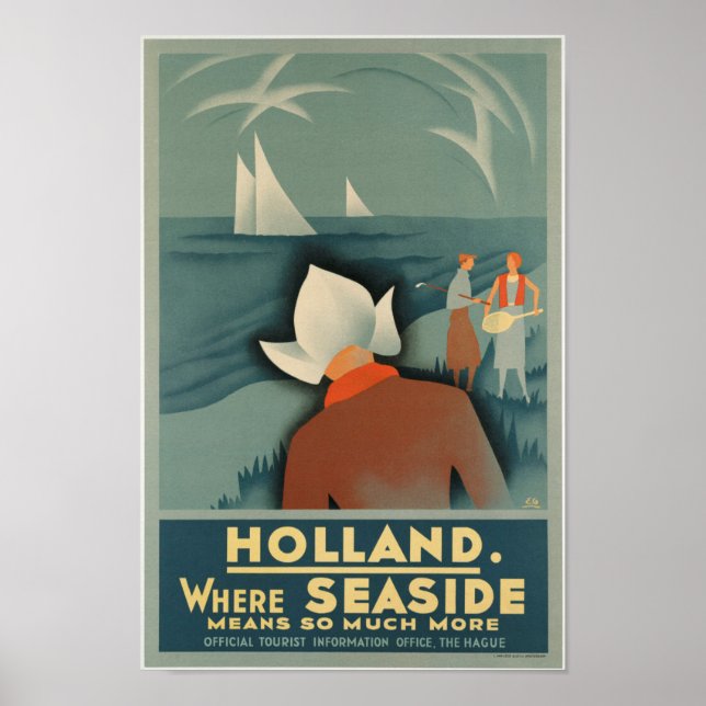 Poster de viagens Vintage Holland (Frente)