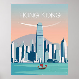 Poster de viagens Vintage Hong Kong
