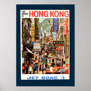Poster de viagens Vintage Hong Kong