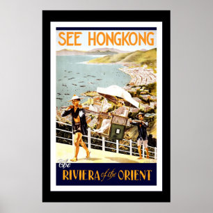 Poster de viagens Vintage Hong Kong Orient