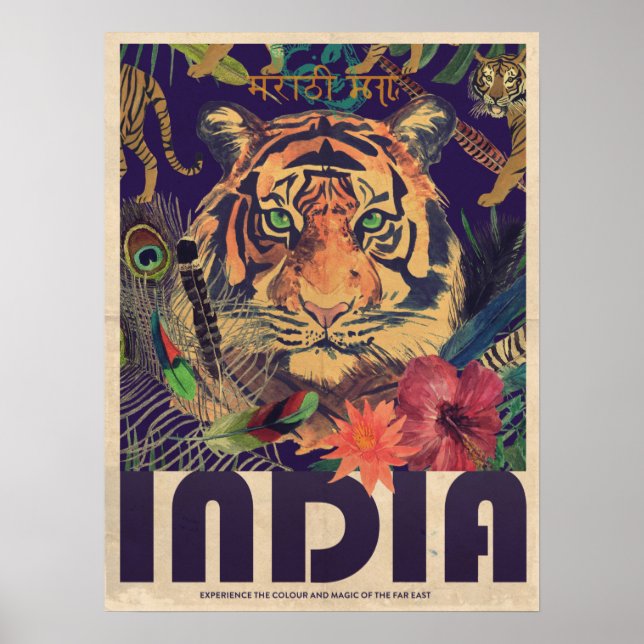 Poster de viagens Vintage India (Frente)