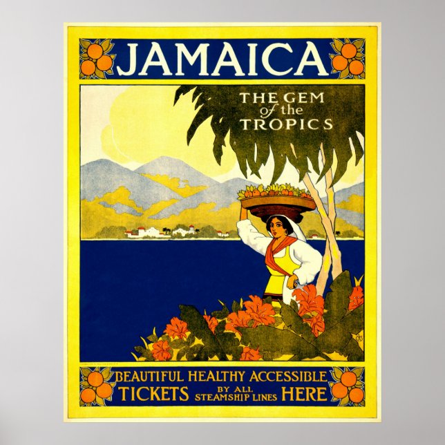 Poster de viagens Vintage Jamaica (Frente)