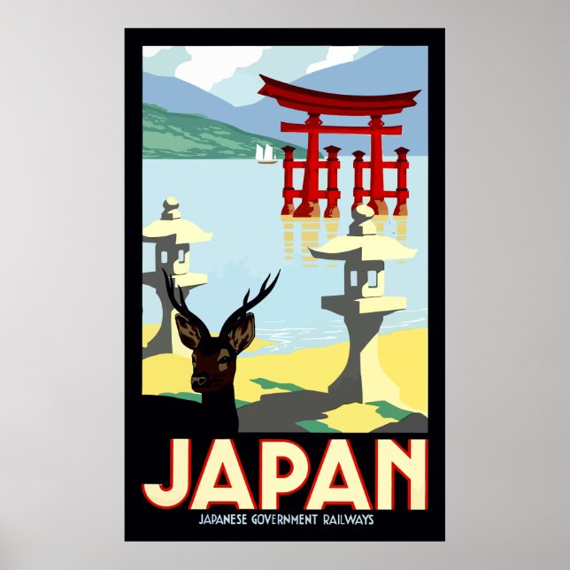 Poster de viagens Vintage Japão (Frente)