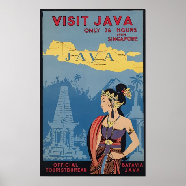 Poster de Viagens vintage Java (Frente)