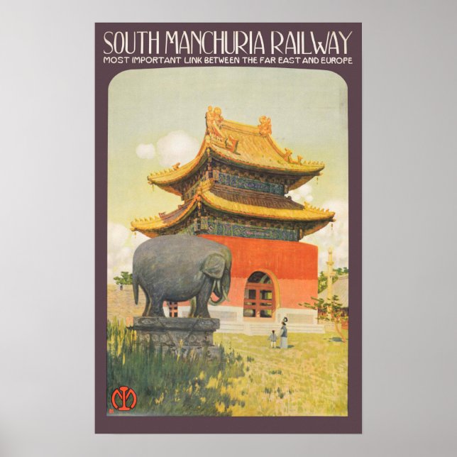 Poster de viagens vintage - Manchúria do Sul (Frente)