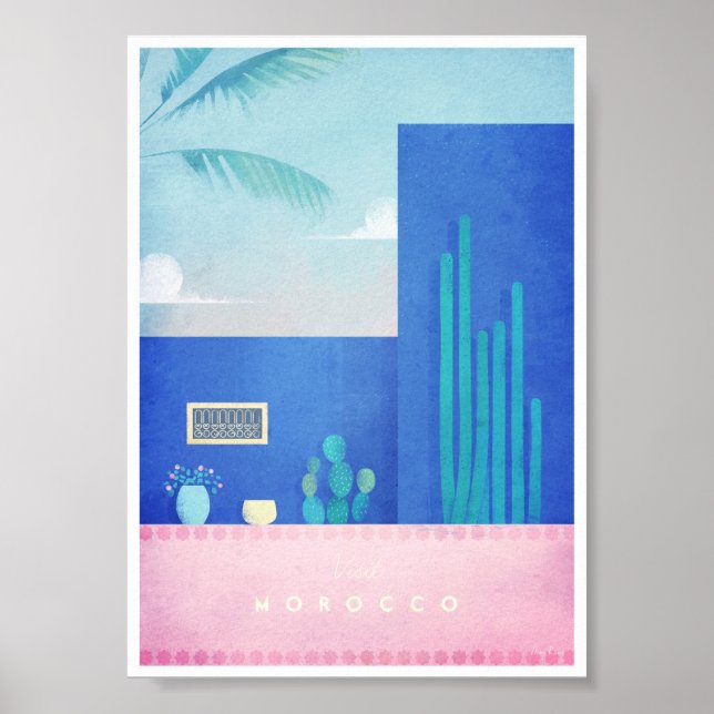 Poster de Viagens vintage marroquina (Frente)