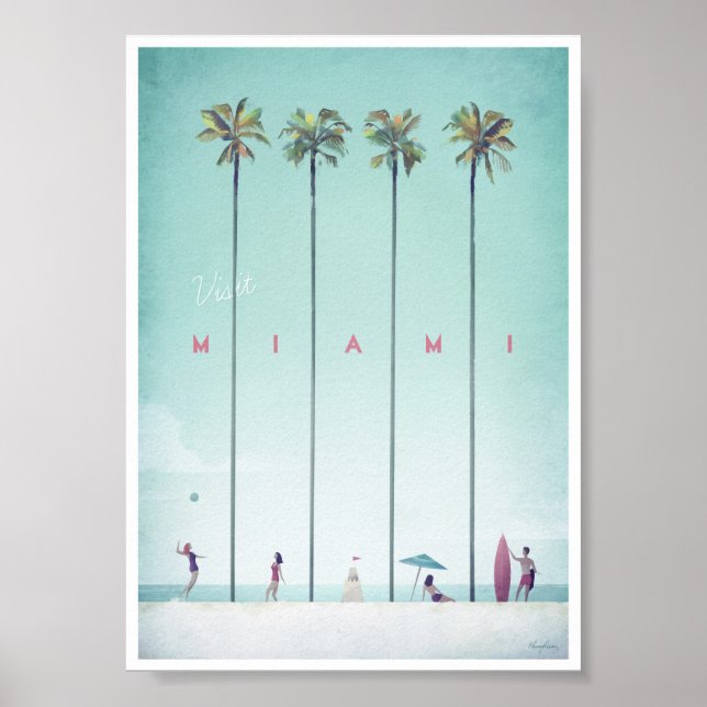 Poster de Viagens vintage Miami (Frente)