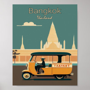 Poster de Viagens vintage Minimalista da Tailândia