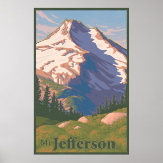 Poster de viagens Vintage Mt. Jefferson