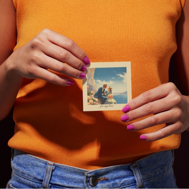 Poster de viagens vintage, Namorados personalizáve (Criador carregado)