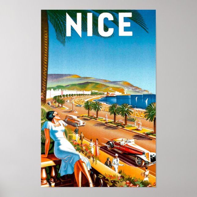 Poster de viagens Vintage Nice France (Frente)