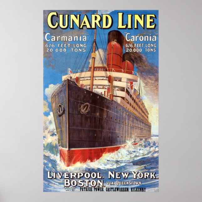Poster de viagens VINTAGE OCEAN LINER (Frente)