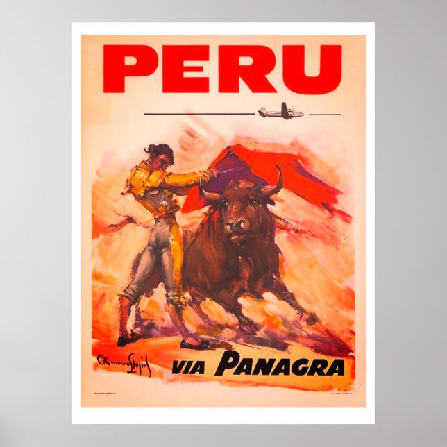 Poster de viagens Vintage Peru (Frente)