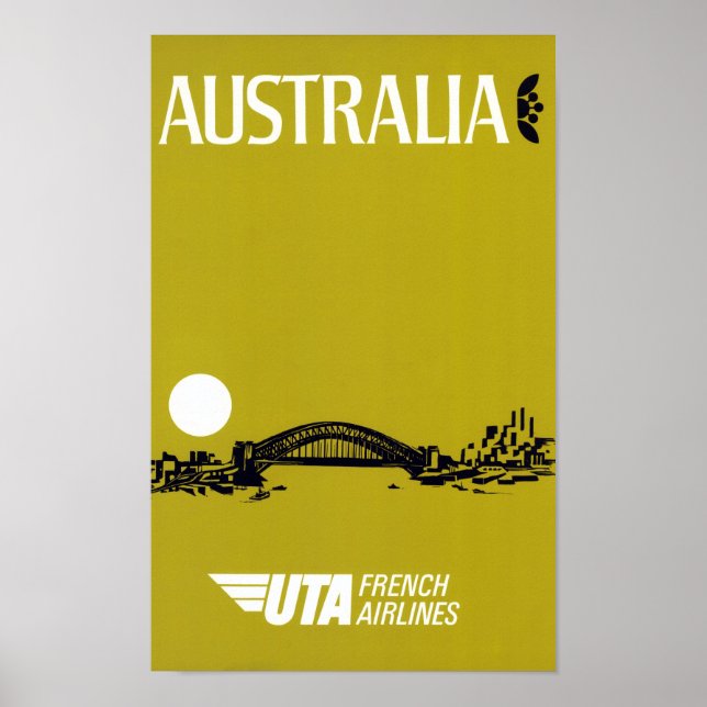 Poster de Viagens vintage restaurada na Austrália (Frente)