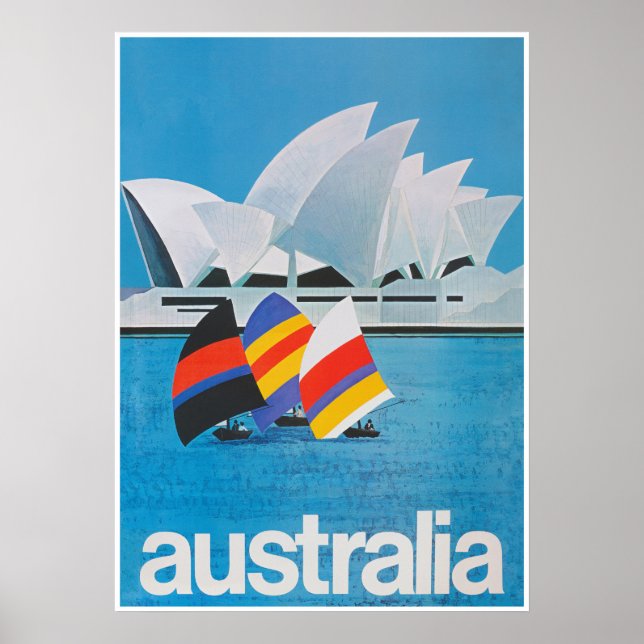 Poster de Viagens vintage retrô da Austrália (Frente)