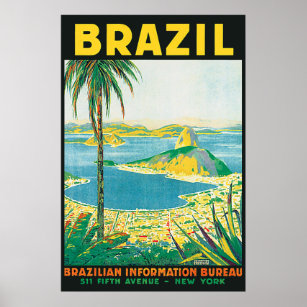 Poster de viagens Vintage Rio Brasil