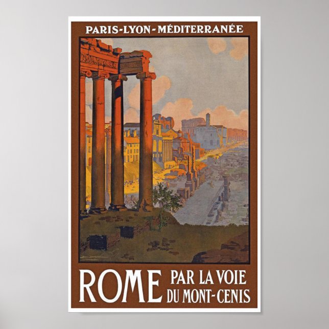 Poster de viagens Vintage Roma (Frente)