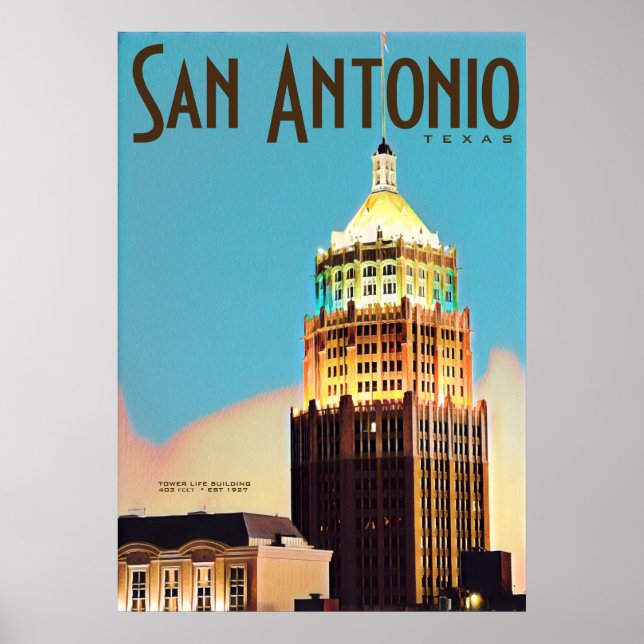 Poster de viagens Vintage San Antonio (Frente)