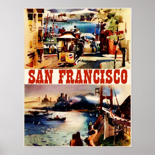 Poster de viagens Vintage San Francisco (Frente)
