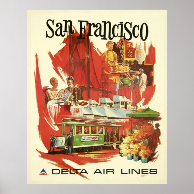 Poster de viagens Vintage San Francisco (Frente)