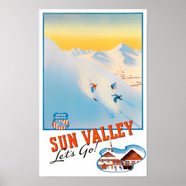 Poster de viagens vintage Sun Valley (Frente)