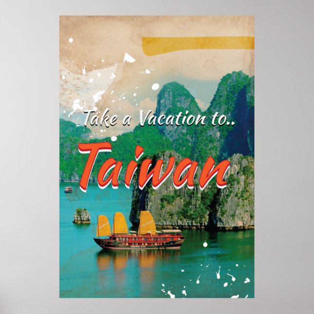 Poster de viagens Vintage Taiwan (Frente)