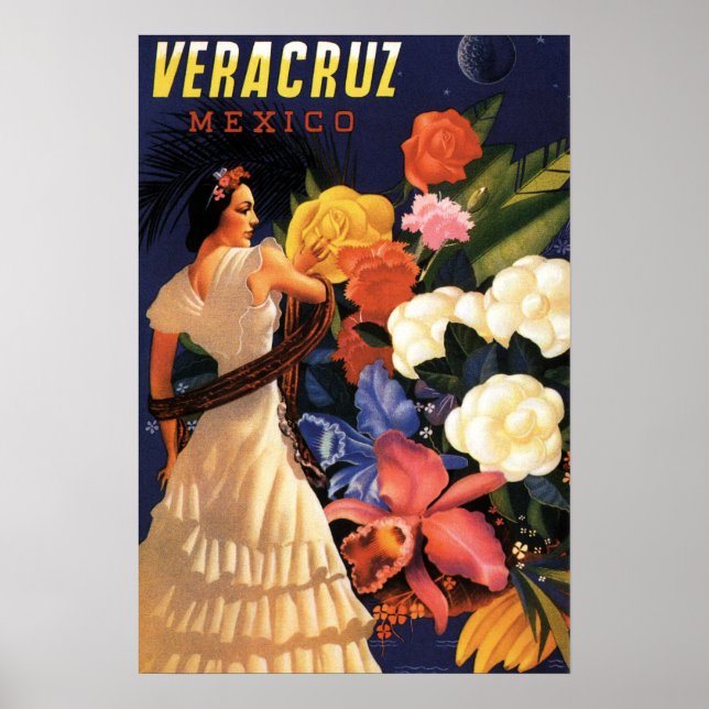 Poster de viagens vintage - Veracruz México (Frente)