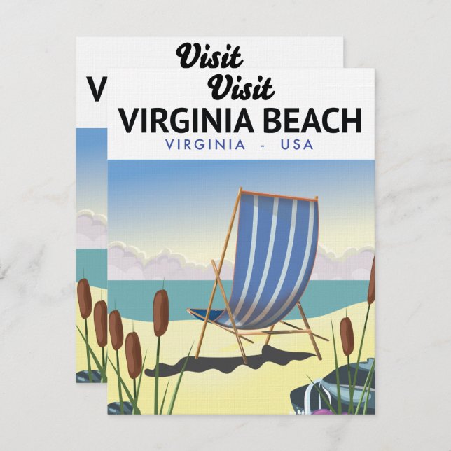 Poster de viagens Virginia Beach Virginia USA (Frente/Verso)